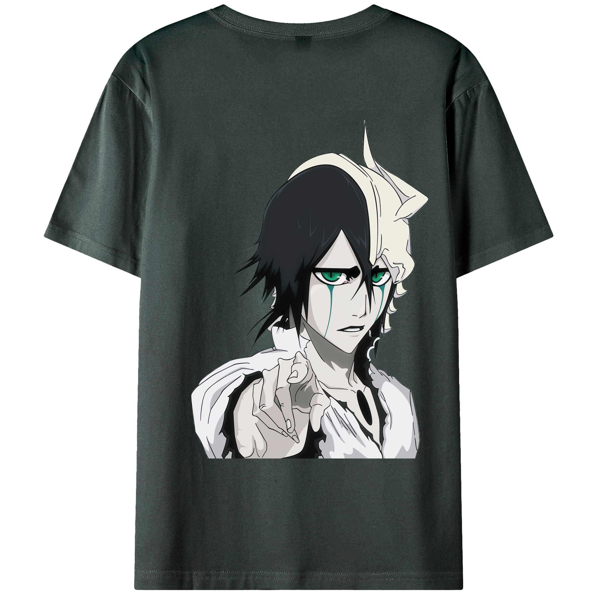 （画像用） ブリーチ ウルキオラ·シファー BLEACH Ulquiorra cifer 綿100％ メンズ半袖Tシャツ（バックプリント） 通気性
